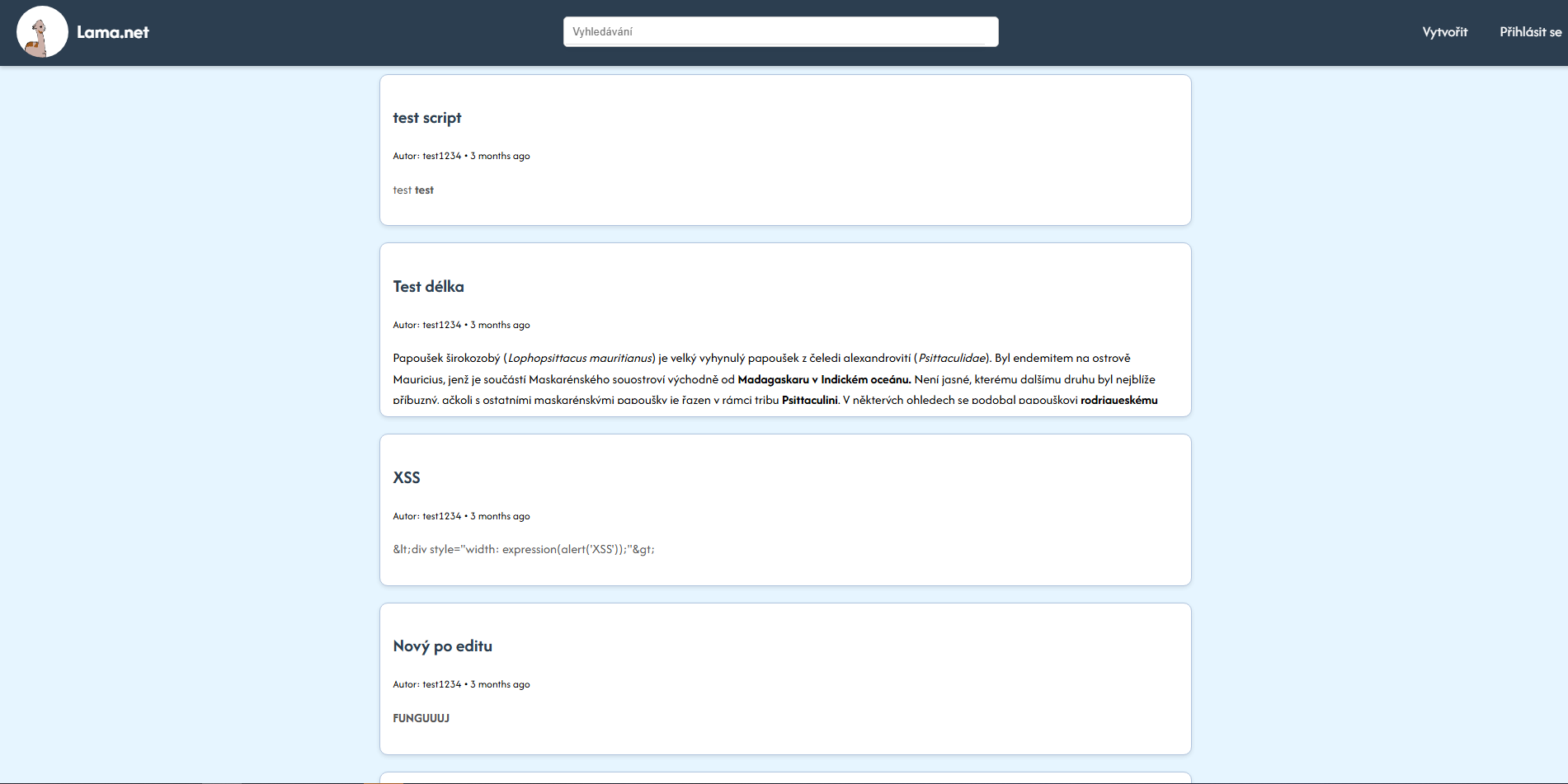 Webdesign pro lama.net - diskuzní forum a komunita